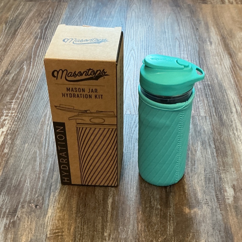 Masontops Teal Mason Jar Hydration Kit